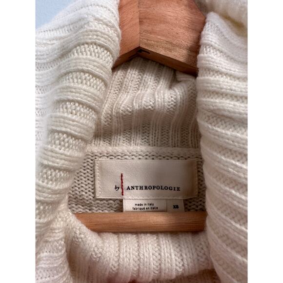 Anthropologie White Wool Blend Turtleneck Sweater - Picture 4 of 5